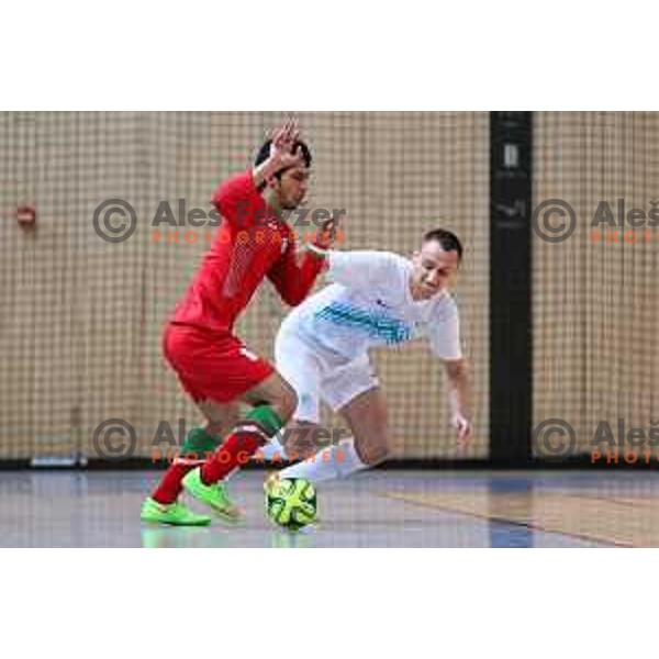 Vafaei Alireza of Iran vs of Slovenia during friendly Futsal match between Slovenia and Iran, played in Kidricevo, Slovenia on February 10, 2015