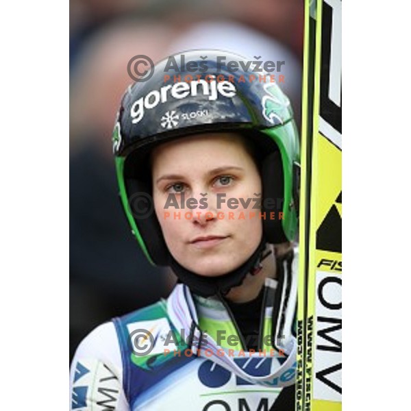 Eva Logar (SLO) at FIS Ski jumping World Cup in Ljubno, Slovenia on February 14, 2015