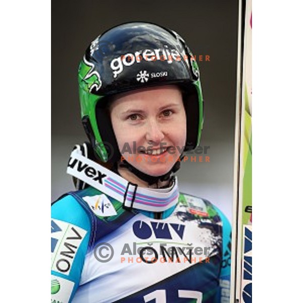 Katja Pozun (SLO) at FIS Ski jumping World Cup in Ljubno, Slovenia on February 14, 2015