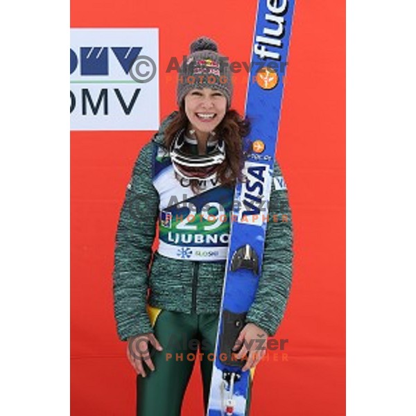 Sarah Hendrickson (USA) at FIS Ski jumping World Cup in Ljubno, Slovenia on February 14, 2015