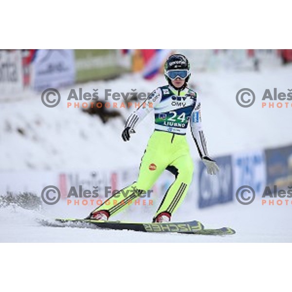 Eva Logar (SLO) at FIS Ski jumping World Cup in Ljubno, Slovenia on February 14, 2015