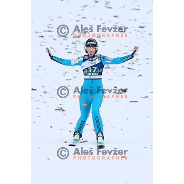 Katja Pozun (SLO) at FIS Ski jumping World Cup in Ljubno, Slovenia on February 14, 2015