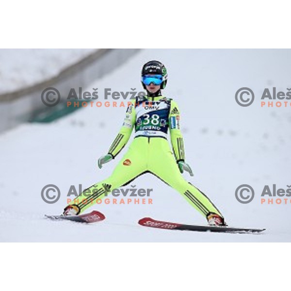 Spela Rogelj (SLO) at FIS Ski jumping World Cup in Ljubno, Slovenia on February 14, 2015