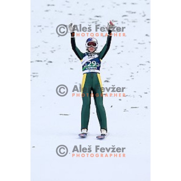 Sarah Hendrickson (USA) at FIS Ski jumping World Cup in Ljubno, Slovenia on February 14, 2015