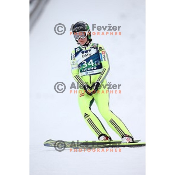 Spela Rogelj (SLO) at FIS Ski jumping World Cup in Ljubno, Slovenia on February 14, 2015