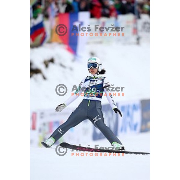 Sara Takanashi of Japan at FIS Ski jumping World Cup in Ljubno, Slovenia on February 14, 2015