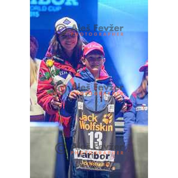 Tina Weireiter during giant slalom start number draw, 51st Golden Fox, Maribor, 20.2.2015