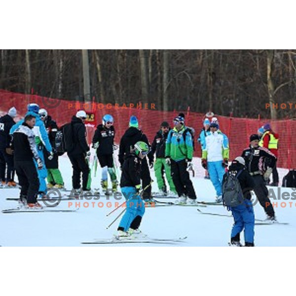 Course inspection at 51. Golden Fox. Zlata Lisica FIS World Cup Giant Slalom , Maribor, Slovenia on February 21, 2015