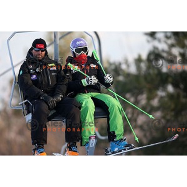 Course inspection at 51. Golden Fox. Zlata Lisica FIS World Cup Giant Slalom , Maribor, Slovenia on February 21, 2015