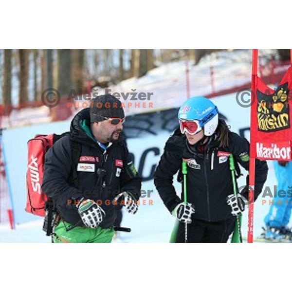 Course inspection at 51. Golden Fox. Zlata Lisica FIS World Cup Giant Slalom , Maribor, Slovenia on February 21, 2015