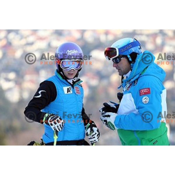Course inspection at 51. Golden Fox. Zlata Lisica FIS World Cup Giant Slalom , Maribor, Slovenia on February 21, 2015
