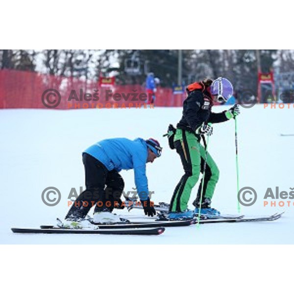 Course inspection at 51. Golden Fox. Zlata Lisica FIS World Cup Giant Slalom , Maribor, Slovenia on February 21, 2015