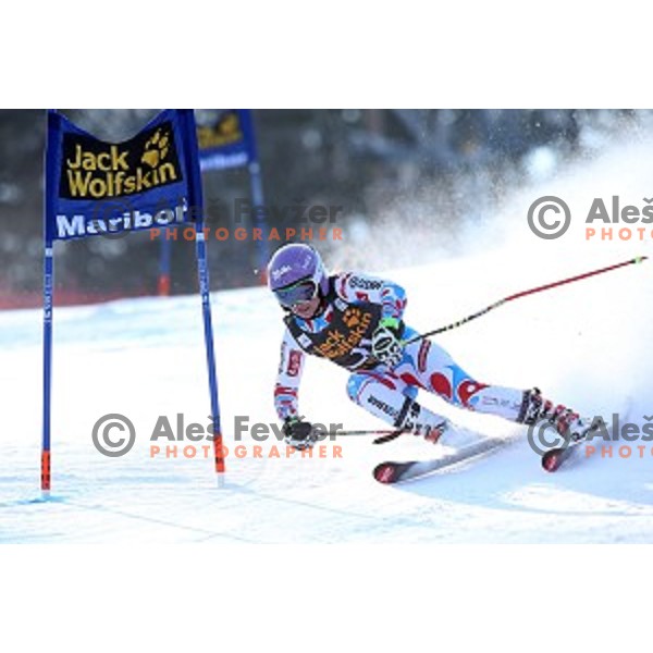 Tessa Worley (FRA) in first run of 51. Golden Fox- Zlata Lisica FIS World Cup Giant Slalom in Maribor, Slovenia on February 21, 2015