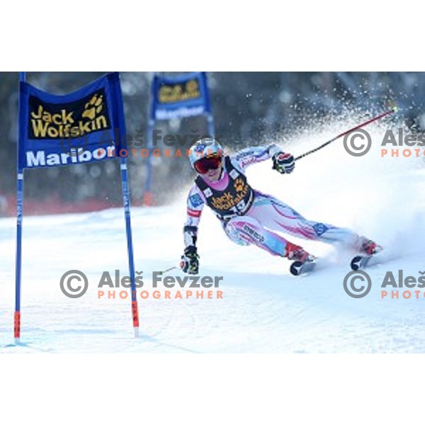 Tina Weirather (LIE) in first run of 51. Golden Fox- Zlata Lisica FIS World Cup Giant Slalom in Maribor, Slovenia on February 21, 2015