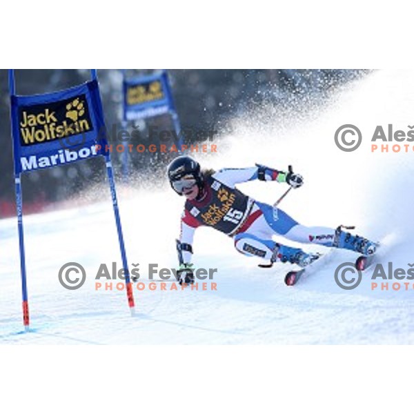 Lara Gut (SUI) in first run of 51. Golden Fox- Zlata Lisica FIS World Cup Giant Slalom in Maribor, Slovenia on February 21, 2015