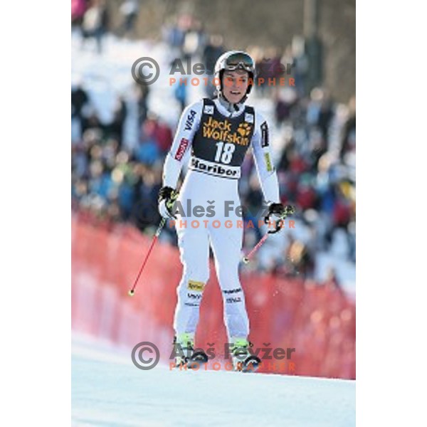 Lindsey Vonn (USA) in first run of 51. Golden Fox- Zlata Lisica FIS World Cup Giant Slalom in Maribor, Slovenia on February 21, 2015