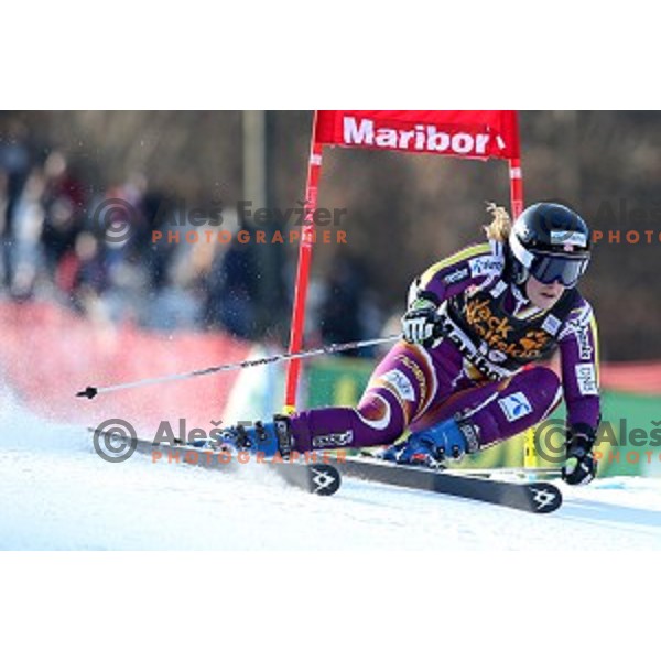 Nina Loeseth (NOR) in first run of 51. Golden Fox- Zlata Lisica FIS World Cup Giant Slalom in Maribor, Slovenia on February 21, 2015