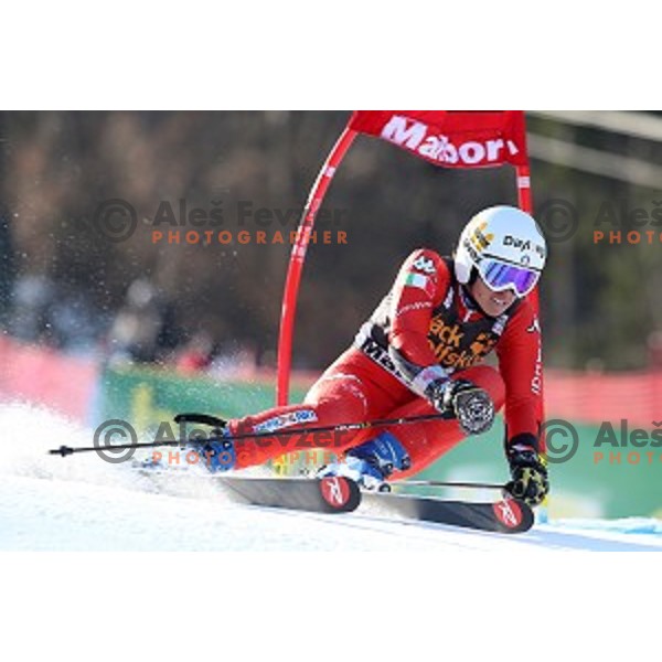 Irene Curtoni (ITA) in first run of 51. Golden Fox- Zlata Lisica FIS World Cup Giant Slalom in Maribor, Slovenia on February 21, 2015