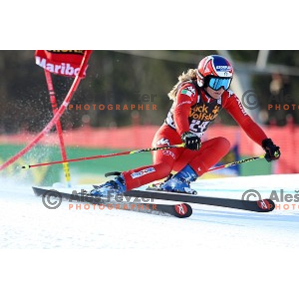 Manuela Moelgg (ITA) in first run of 51. Golden Fox- Zlata Lisica FIS World Cup Giant Slalom in Maribor, Slovenia on February 21, 2015