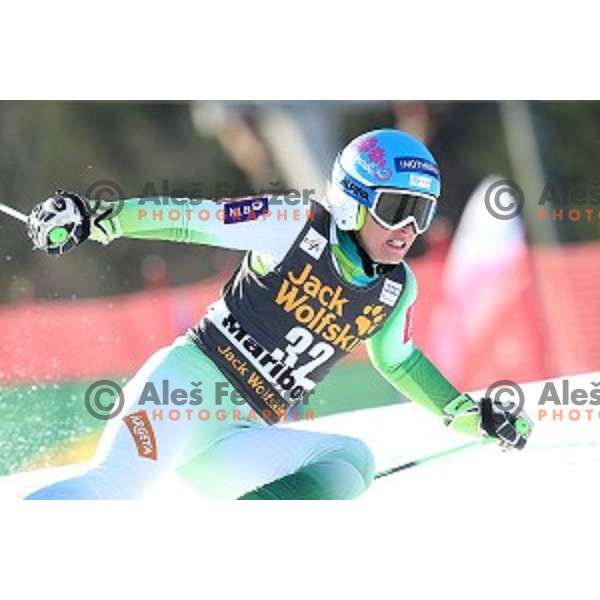 Katarina Lavtar (SLO) in first run of 51. Golden Fox- Zlata Lisica FIS World Cup Giant Slalom in Maribor, Slovenia on February 21, 2015
