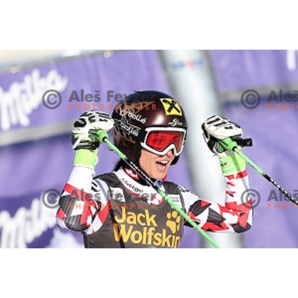 Anna Fenninger (AUT) winner of 51. Golden Fox- Zlata Lisica FIS World Cup Giant Slalom in Maribor, Slovenia on February 21, 2015