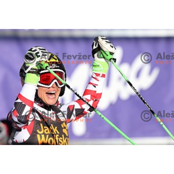 Anna Fenninger (AUT) winner of 51. Golden Fox- Zlata Lisica FIS World Cup Giant Slalom in Maribor, Slovenia on February 21, 2015