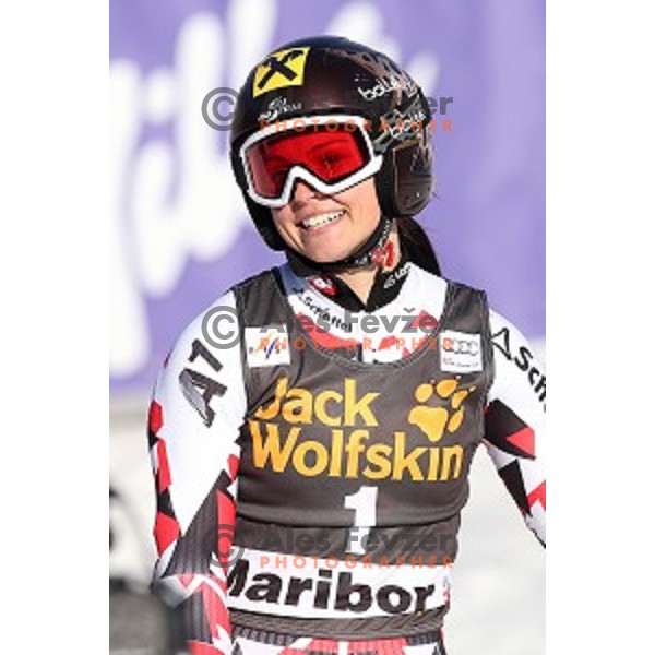 Anna Fenninger (AUT) winner of 51. Golden Fox- Zlata Lisica FIS World Cup Giant Slalom in Maribor, Slovenia on February 21, 2015