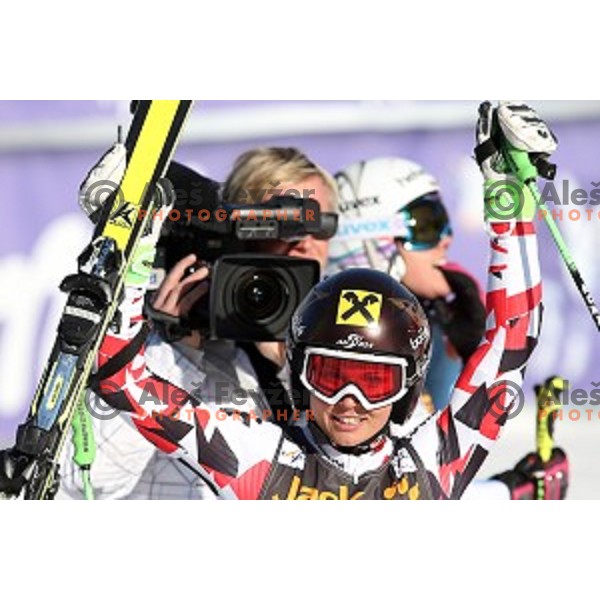 Anna Fenninger (AUT) winner of 51. Golden Fox- Zlata Lisica FIS World Cup Giant Slalom in Maribor, Slovenia on February 21, 2015