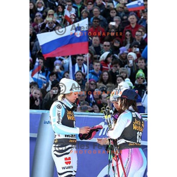 Viktoria Rebensburg (GER) in second run of 51. Golden Fox- Zlata Lisica FIS World Cup Giant Slalom in Maribor, Slovenia on February 21, 2015