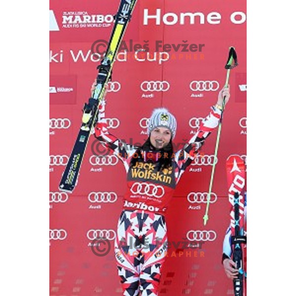Anna Fenninger (AUT) winner of 51. Golden Fox- Zlata Lisica FIS World Cup Giant Slalom in Maribor, Slovenia on February 21, 2015