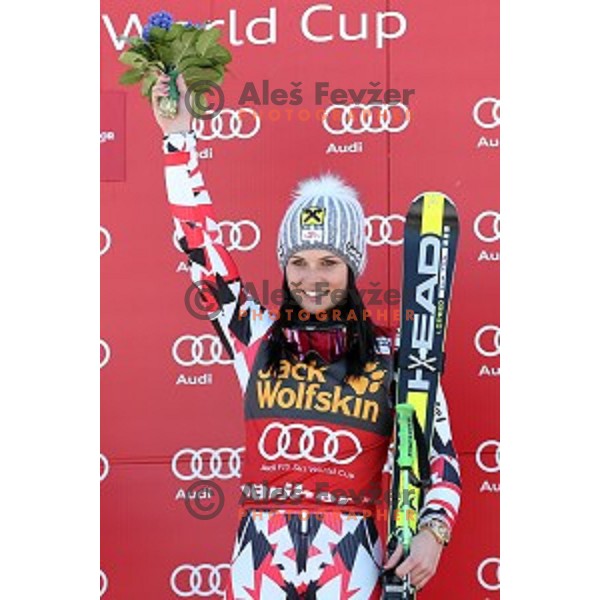 Anna Fenninger (AUT) winner of 51. Golden Fox- Zlata Lisica FIS World Cup Giant Slalom in Maribor, Slovenia on February 21, 2015