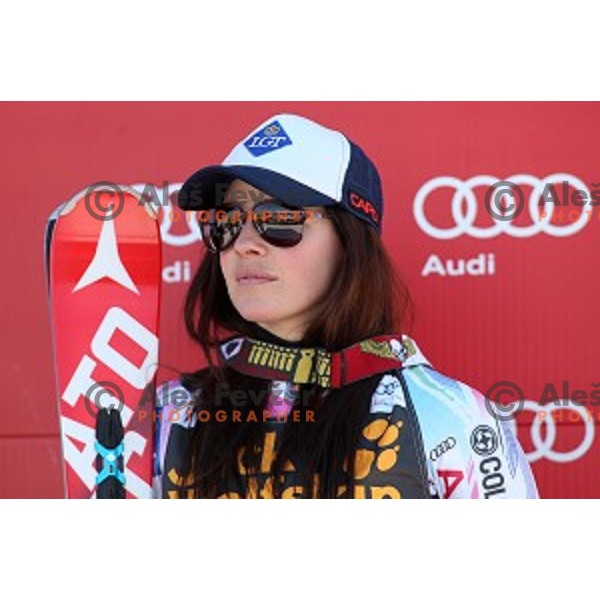 Tina Weirather (LIE) in second run of 51. Golden Fox- Zlata Lisica FIS World Cup Giant Slalom in Maribor, Slovenia on February 21, 2015