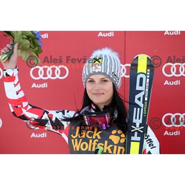 Anna Fenninger (AUT) winner of 51. Golden Fox- Zlata Lisica FIS World Cup Giant Slalom in Maribor, Slovenia on February 21, 2015