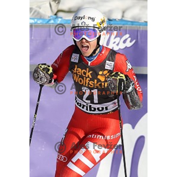 Irene Curtoni (ITA) in second run of 51. Golden Fox- Zlata Lisica FIS World Cup Giant Slalom in Maribor, Slovenia on February 21, 2015