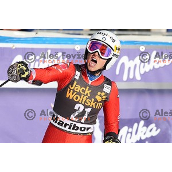 Irene Curtoni (ITA) in second run of 51. Golden Fox- Zlata Lisica FIS World Cup Giant Slalom in Maribor, Slovenia on February 21, 2015