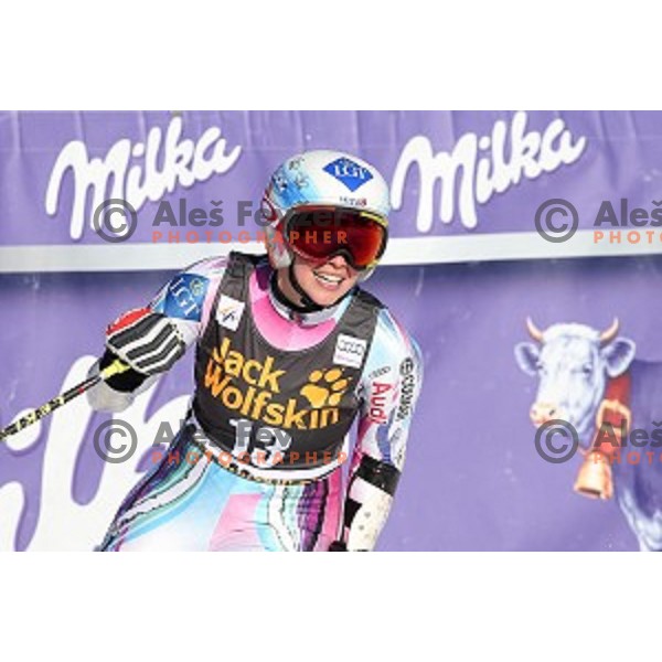Tina Weirather (LIE) in second run of 51. Golden Fox- Zlata Lisica FIS World Cup Giant Slalom in Maribor, Slovenia on February 21, 2015