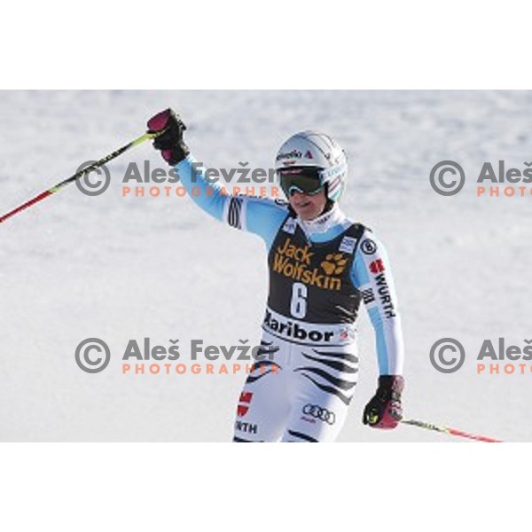Viktoria Rebensburg (GER) in second run of 51. Golden Fox- Zlata Lisica FIS World Cup Giant Slalom in Maribor, Slovenia on February 21, 2015