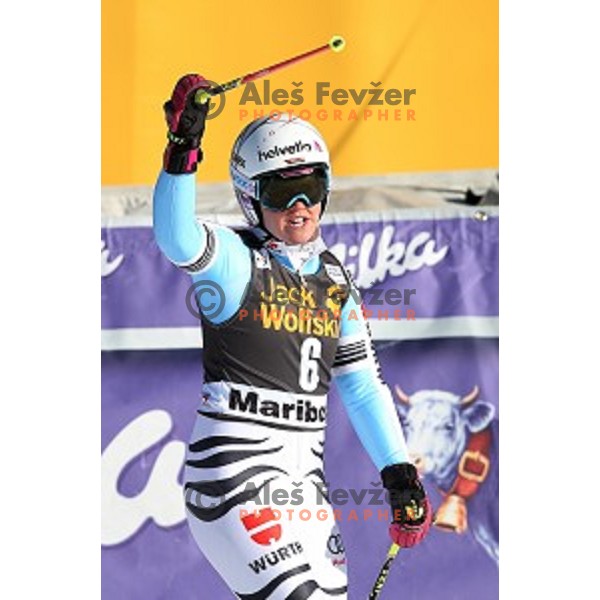 Viktoria Rebensburg (GER) in second run of 51. Golden Fox- Zlata Lisica FIS World Cup Giant Slalom in Maribor, Slovenia on February 21, 2015