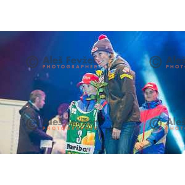 Mikaela Shiffrin during slalom start number draw, 51st Golden Fox, Maribor, 21.2.2015
