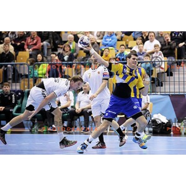 Ivan Sliskovic of Celje Pivovarna Lasko in action during EHF Champions league handball match Celje PL- Chekovski in Zlatorog Hall, Celje, Slovenia on February 21, 2015