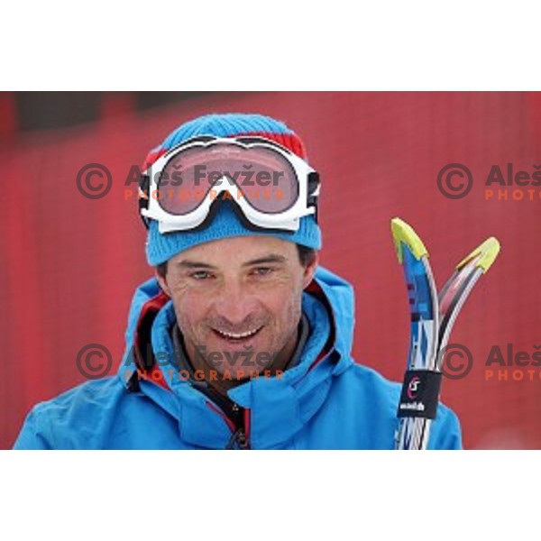 Course inspection before 51. Golden Fox- Zlata Lisica FIS World Cup Slalom in Maribor, Slovenia on February 22, 2015