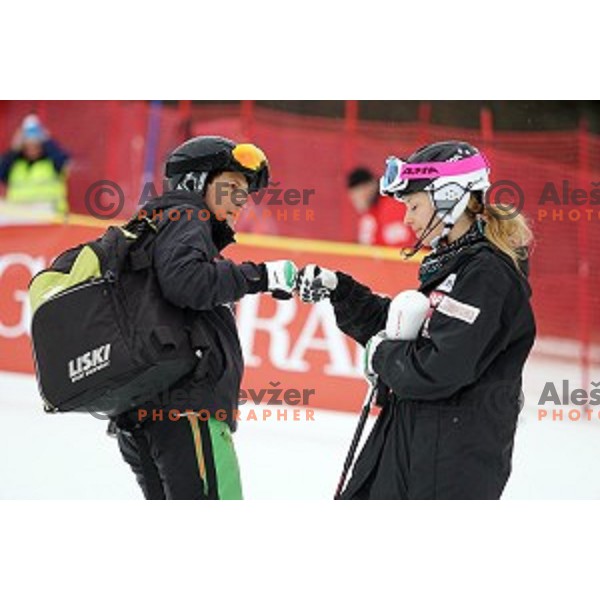 Course inspection before 51. Golden Fox- Zlata Lisica FIS World Cup Slalom in Maribor, Slovenia on February 22, 2015