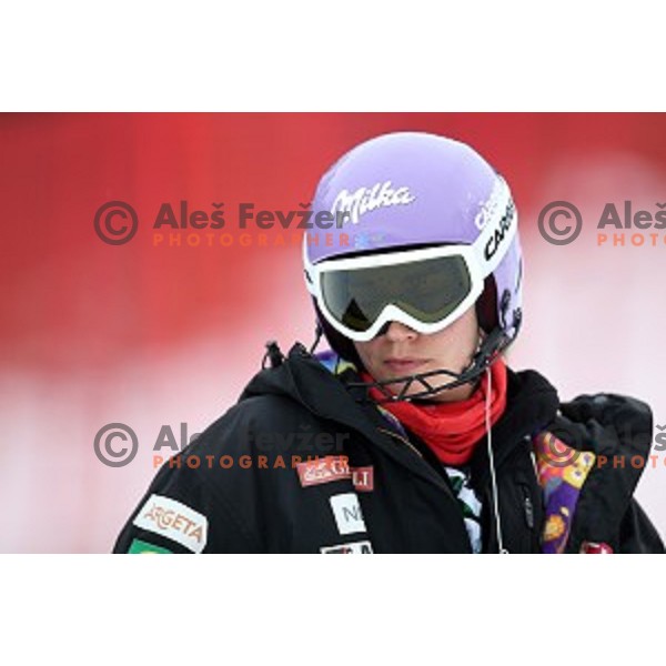 Tina Maze (SLO) during course inspection before 51. Golden Fox- Zlata Lisica FIS World Cup Slalom in Maribor, Slovenia on February 22, 2015