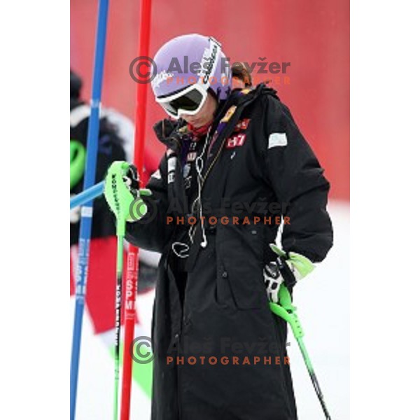 Tina Maze (SLO) during course inspection before 51. Golden Fox- Zlata Lisica FIS World Cup Slalom in Maribor, Slovenia on February 22, 2015