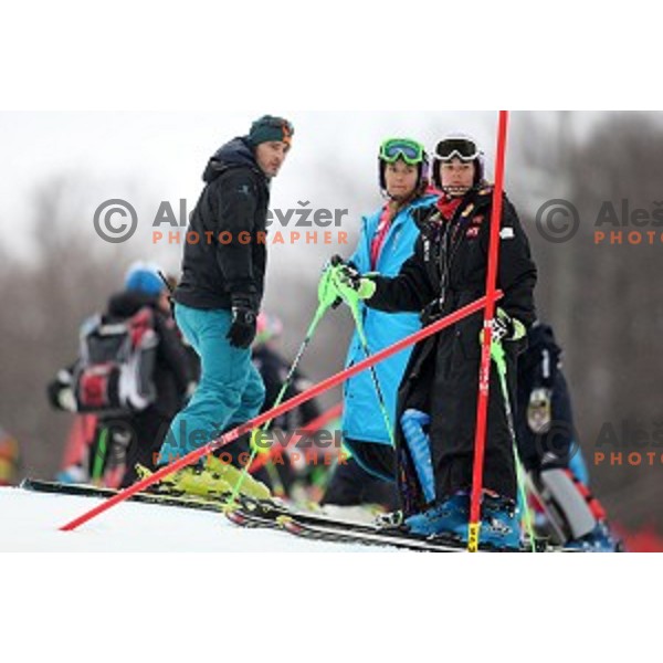 Tina Maze (SLO) during course inspection before 51. Golden Fox- Zlata Lisica FIS World Cup Slalom in Maribor, Slovenia on February 22, 2015