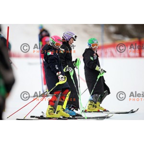 Tina Maze (SLO) during course inspection before 51. Golden Fox- Zlata Lisica FIS World Cup Slalom in Maribor, Slovenia on February 22, 2015
