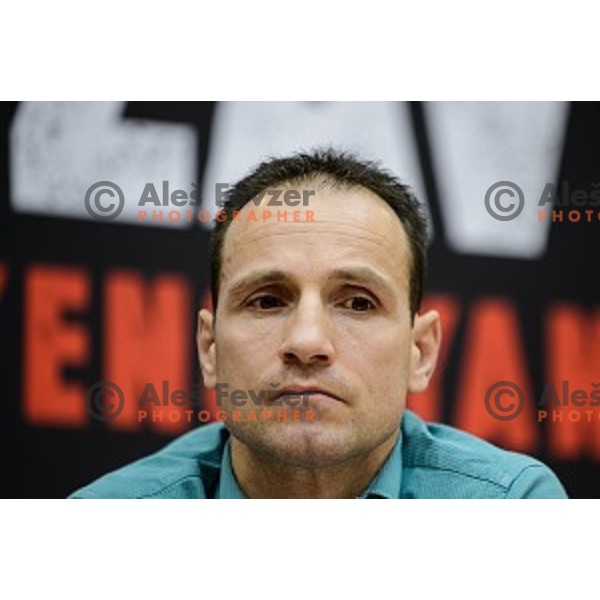 Tomas Barada at the press conference for the announcement of the boxing match with Sasha Yengoyan, Petrol building,Ljubljana, Slovenia, 24.02.2015