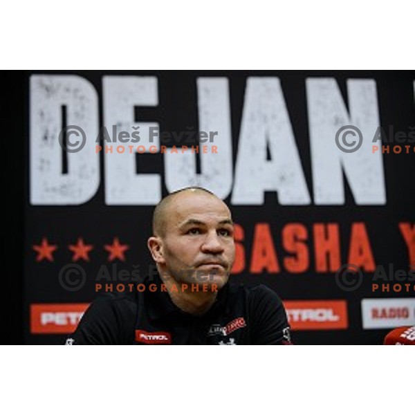 Dejan Zavec at the press conference for the announcement of the boxing match with Sasha Yengoyan, Petrol building,Ljubljana, Slovenia, 24.02.2015