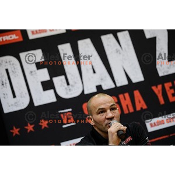 Dejan Zavec at the press conference for the announcement of the boxing match with Sasha Yengoyan, Petrol building,Ljubljana, Slovenia, 24.02.2015