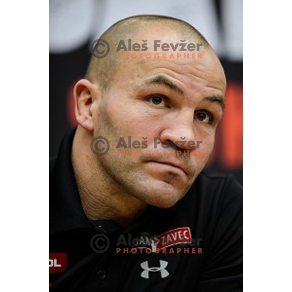Dejan Zavec at the press conference for the announcement of the boxing match with Sasha Yengoyan, Petrol building,Ljubljana, Slovenia, 24.02.2015